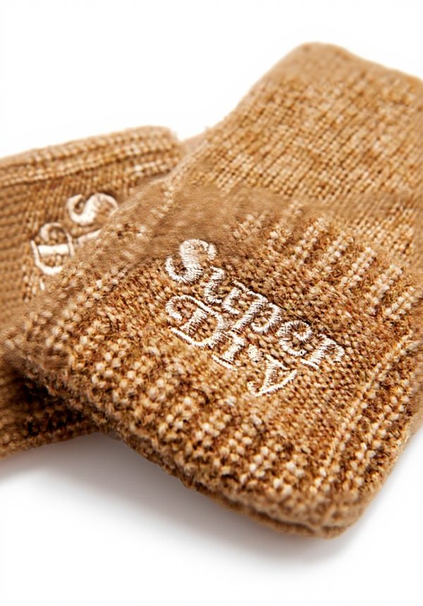 Superdry Damen Handschuhe gerippte Strick geröstetes