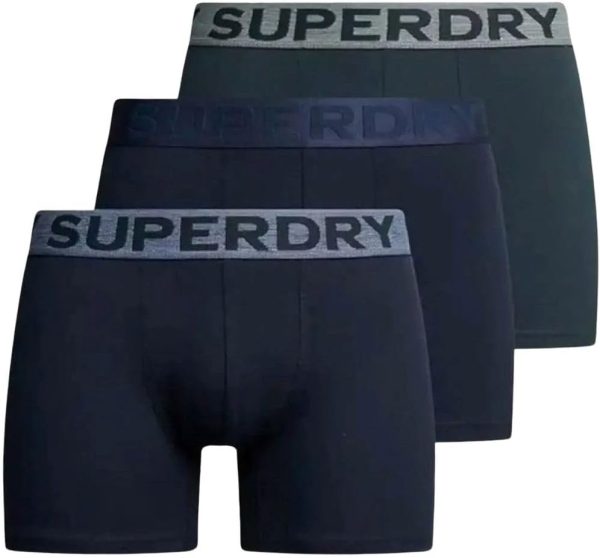 Herren Boxershorts Superdry 3er Pack Dunkelblau Retro-0