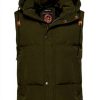 Superdry Herren Everest Steppweste Kapuze schmale Passform