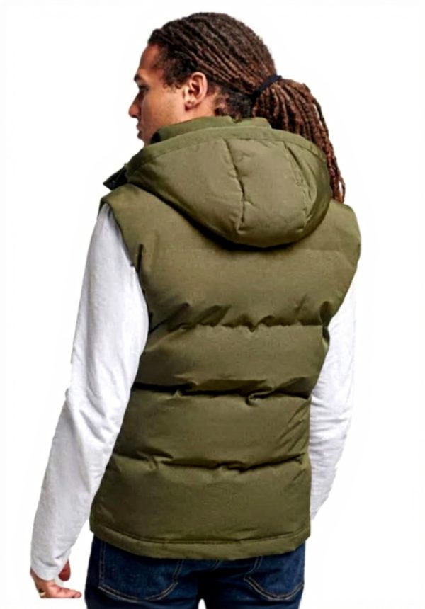 Superdry Herren Everest Steppweste Kapuze schmale Passform