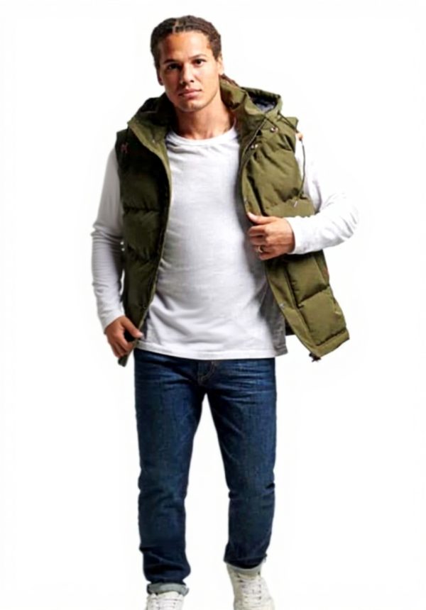 Superdry Herren Everest Steppweste Kapuze schmale Passform