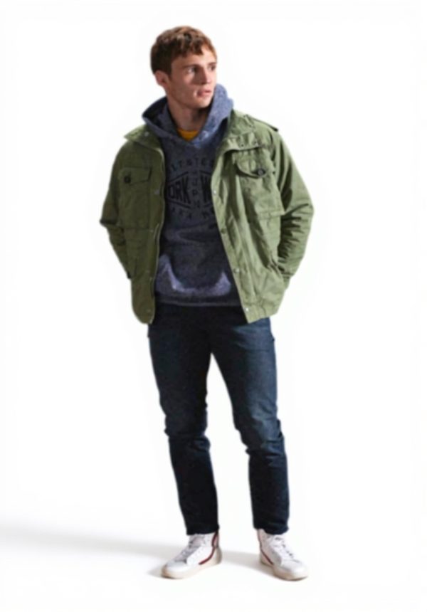 Superdry Herren Feldjacke Outdoor Freizeit matt grün