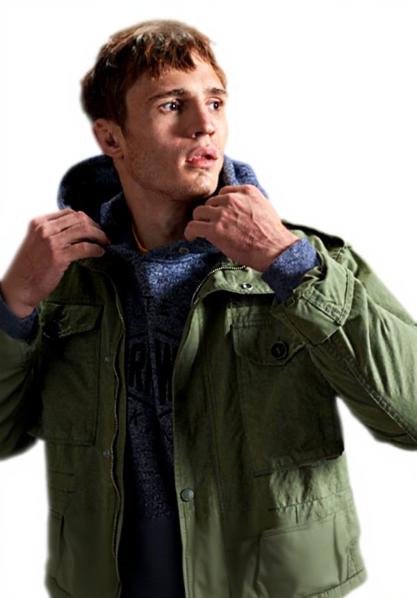 Superdry Herren Feldjacke Outdoor Freizeit matt grün