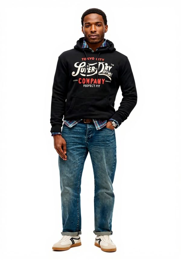 Superdry Herren Hoodie Kapuzenpullover lässige Passform