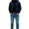 Superdry Herren Steppweste Kapuze finster marineblau
