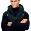Superdry Herren Steppweste Kapuze finster marineblau