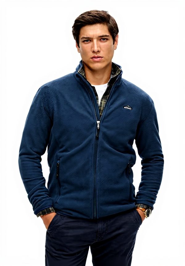 Superdry Herren Polar Fleece Jacke Reißverschluss gemütlich