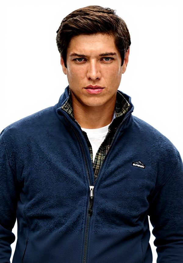 Superdry Herren Polar Fleece Jacke Reißverschluss gemütlich