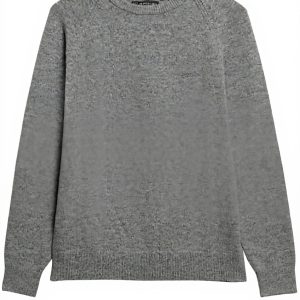 Superdry Herren Pullover Wollmischung Hellgrau Meliert
