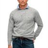 Superdry Herren Pullover Wollmischung Hellgrau Meliert
