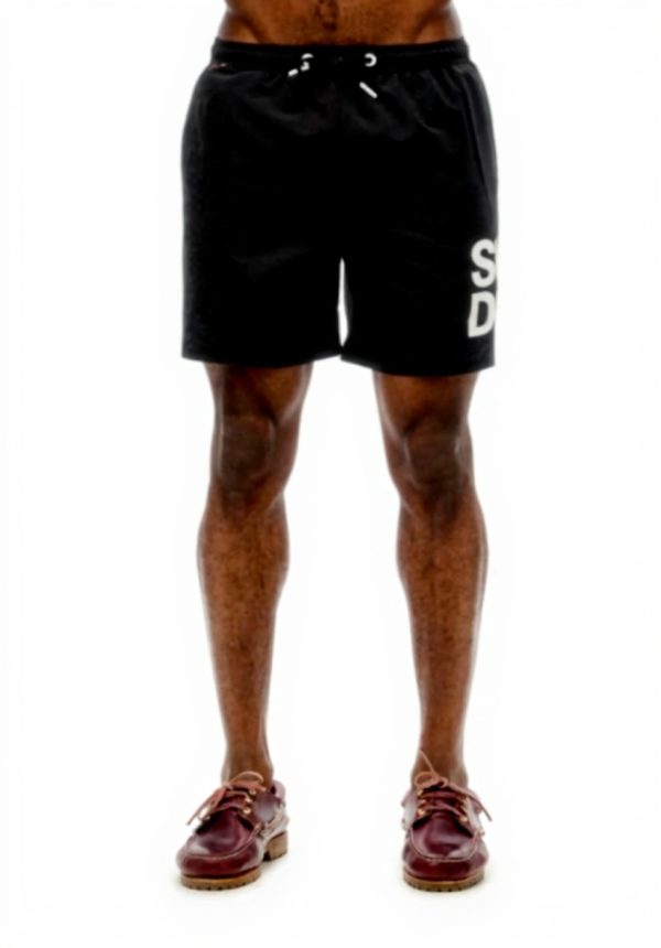 Superdry Badeshorts Herren lässige Passform Logo Schwarz