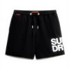 Superdry Badeshorts Herren lässige Passform Logo Schwarz