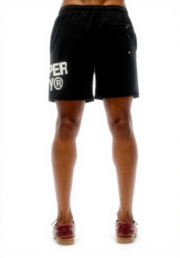 Superdry Badeshorts Herren lässige Passform Logo Schwarz