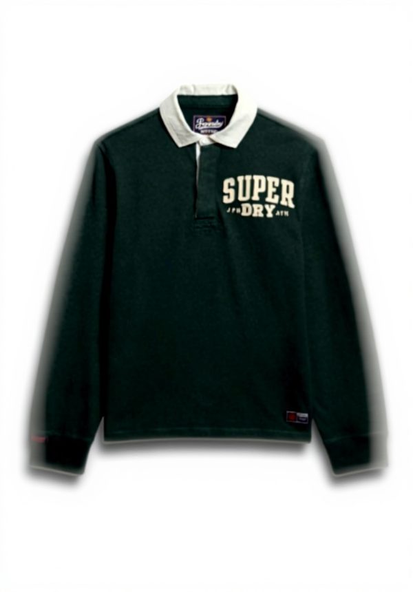 Superdry Herren Rugby-Hemd Vintage Athletic lässige Passform