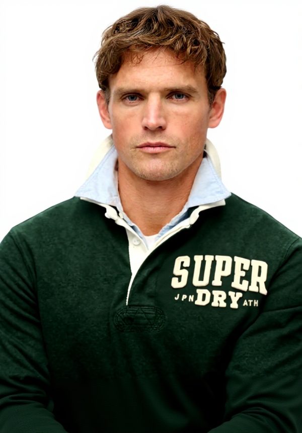 Superdry Herren Rugby-Hemd Vintage Athletic lässige Passform