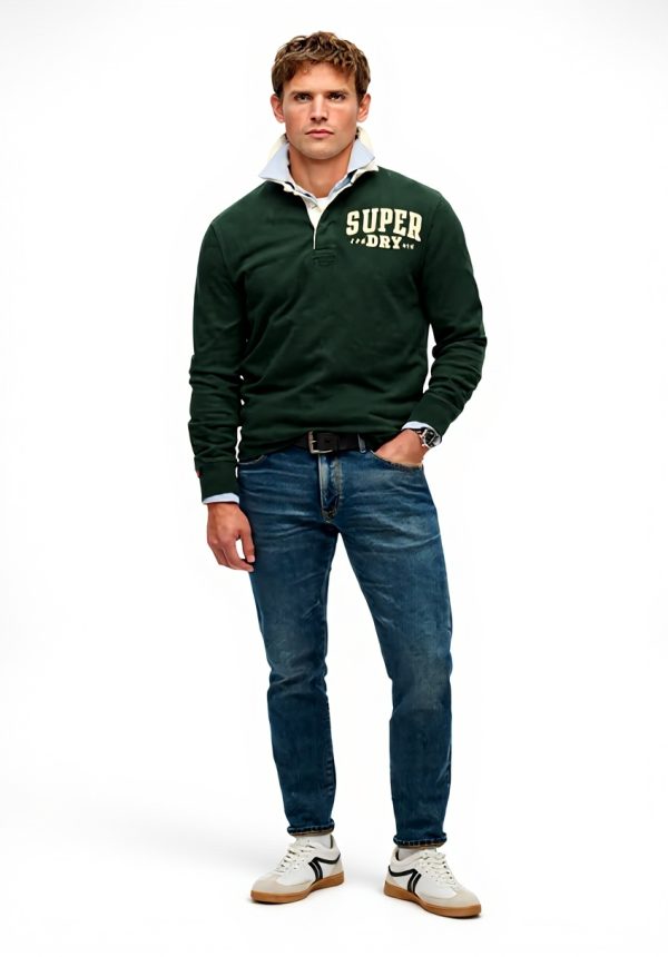 Superdry Herren Rugby-Hemd Vintage Athletic lässige Passform