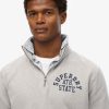Superdry Unisex Sweatshirt Halbzip Grau Marl Athletic-2