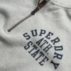 Superdry Unisex Sweatshirt Halbzip Grau Marl Athletic-4