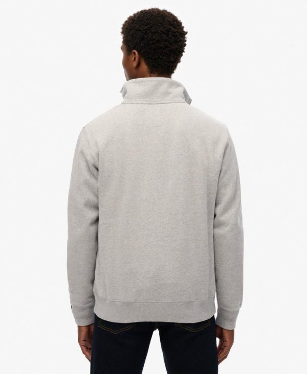 Superdry Unisex Sweatshirt Halbzip Grau Marl Athletic-3