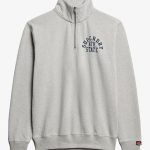 Superdry Unisex Sweatshirt Halbzip Grau Marl Athletic-0