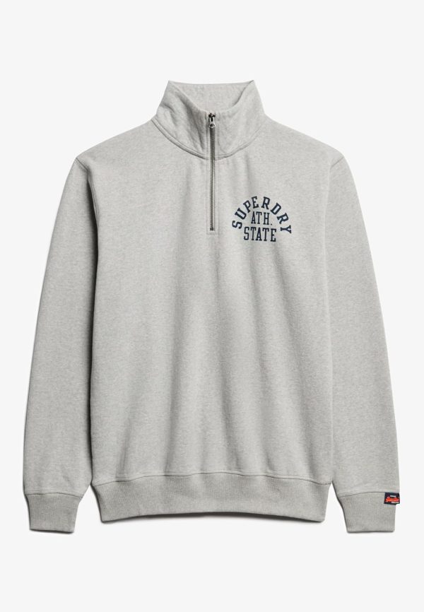 Superdry Unisex Sweatshirt Halbzip Grau Marl Athletic-0