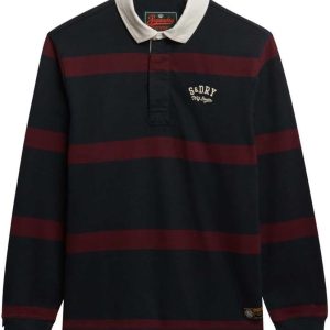 Superdry Vintage T-Shirt Herren Rugby Langarm Blau-0