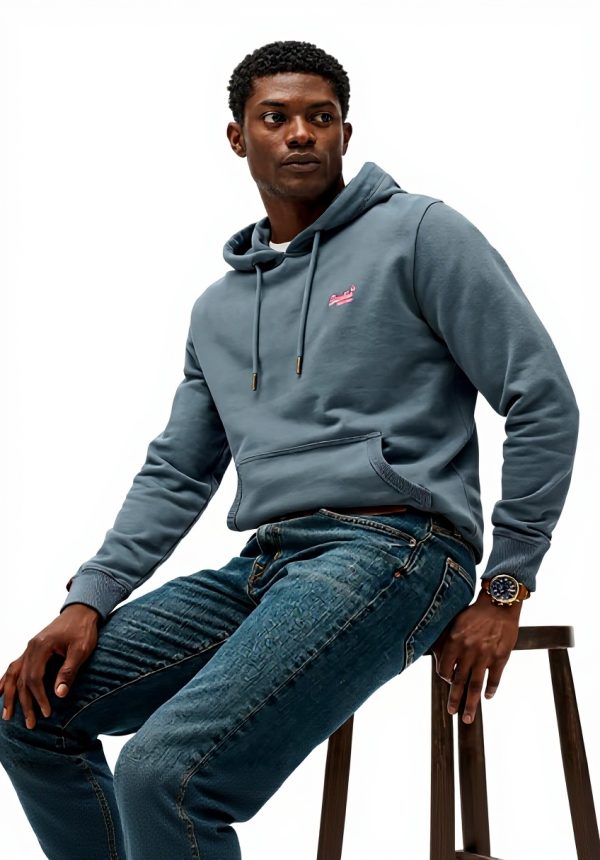 Superdry Kapuzenpullover Herren Loose Fit Sturmwetter Blau