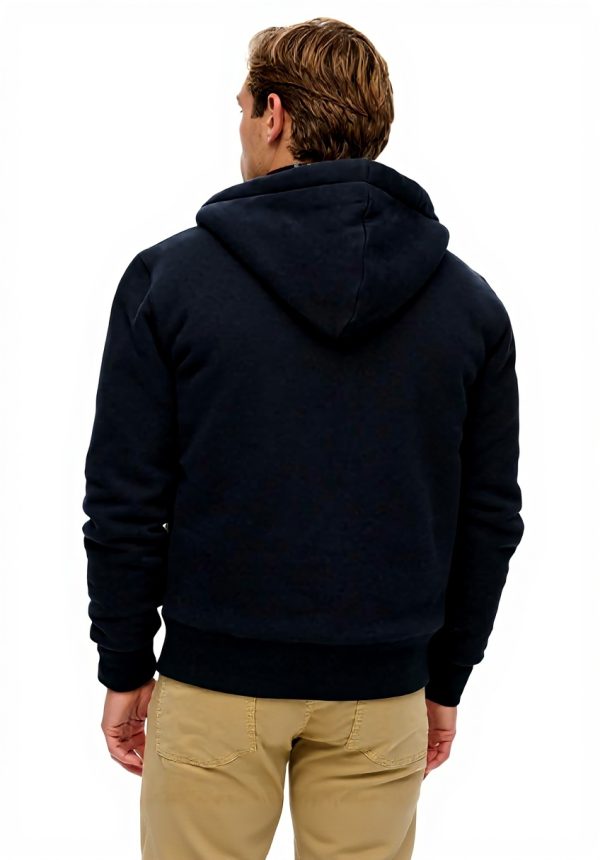 Superdry Herren Kapuzenpullover Borg gefüttert Marineblau XL