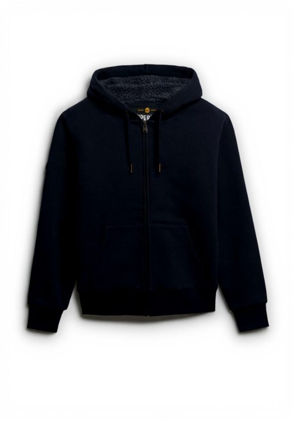 Superdry Herren Kapuzenpullover Borg gefüttert Marineblau XL