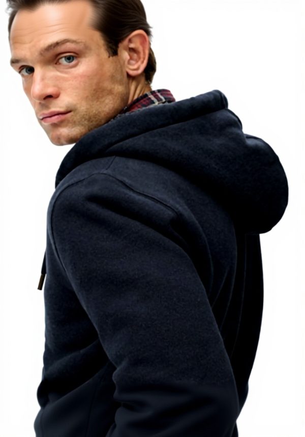 Superdry Herren Kapuzenpullover Borg gefüttert Marineblau XL