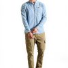 Superdry Herrenhemd Indigoblau Chambray Oxford Knopfleiste