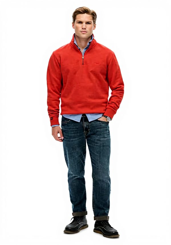 Superdry Herren Sweatshirt Halbreißverschluss Logo schmale