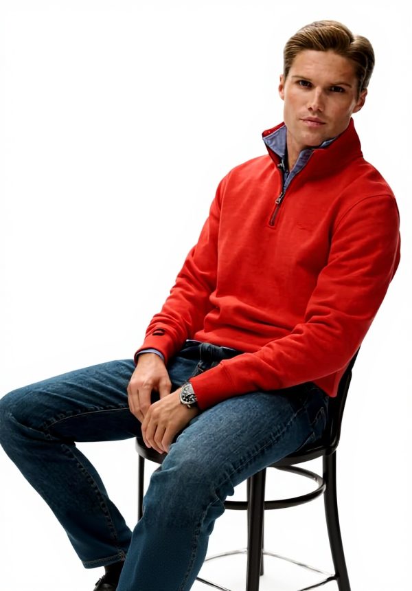 Superdry Herren Sweatshirt Halbreißverschluss Logo schmale