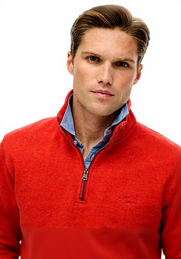 Superdry Herren Sweatshirt Halbreißverschluss Logo schmale