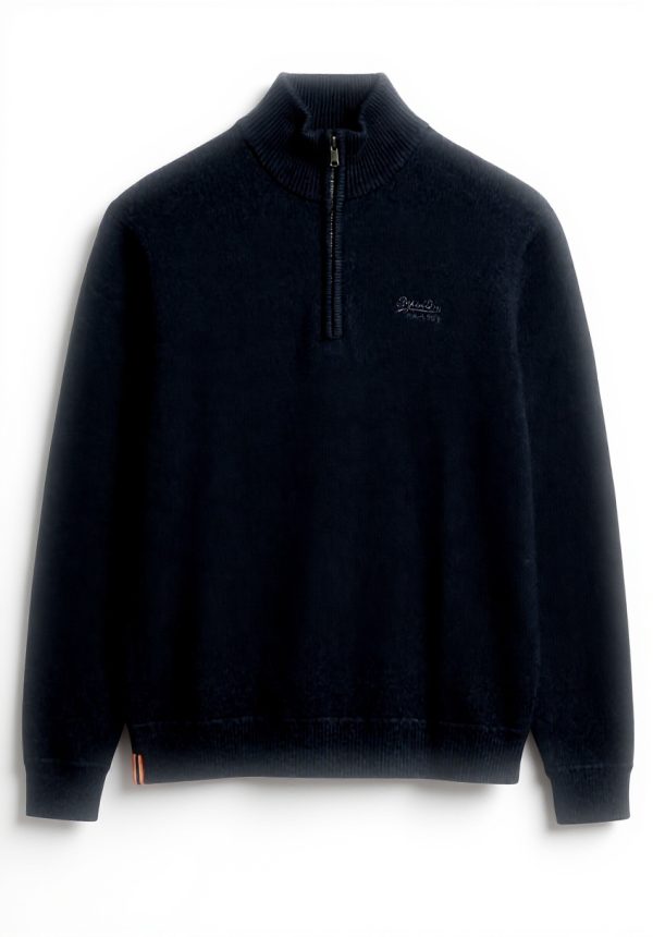 Superdry Herren Pullover Halbreißverschluss Strickpullover