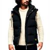 Superdry Herren Everest Puffer Gilet Kapuze wattiert schwarz