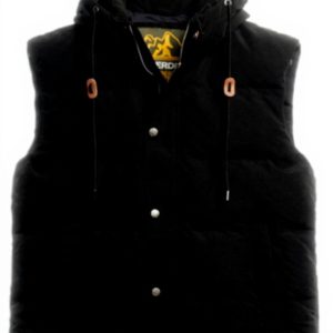 Superdry Herren Everest Puffer Gilet Kapuze wattiert schwarz