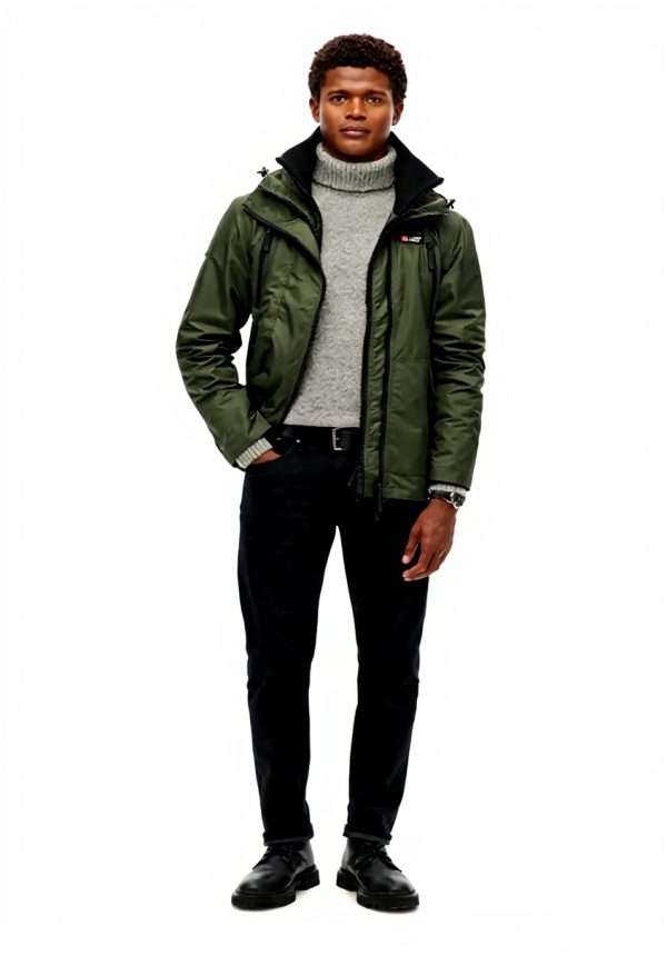 Superdry Herren Jacke Windbreaker Kapuze schmale Passform