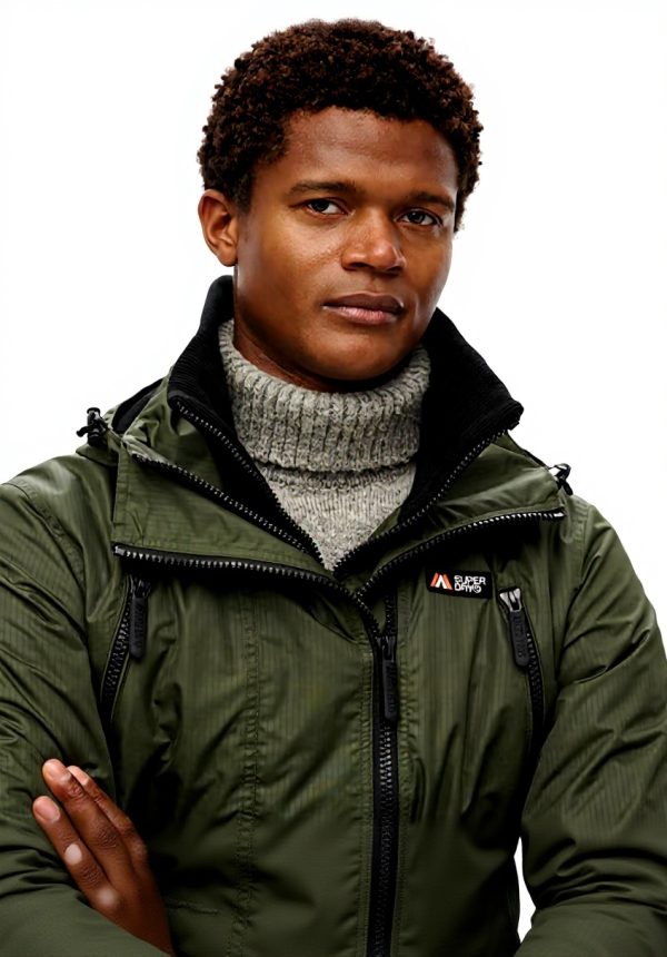 Superdry Herren Jacke Windbreaker Kapuze schmale Passform