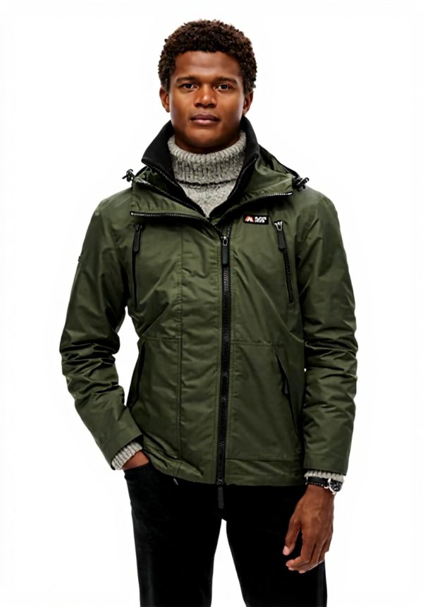 Superdry Herren Jacke Windbreaker Kapuze schmale Passform