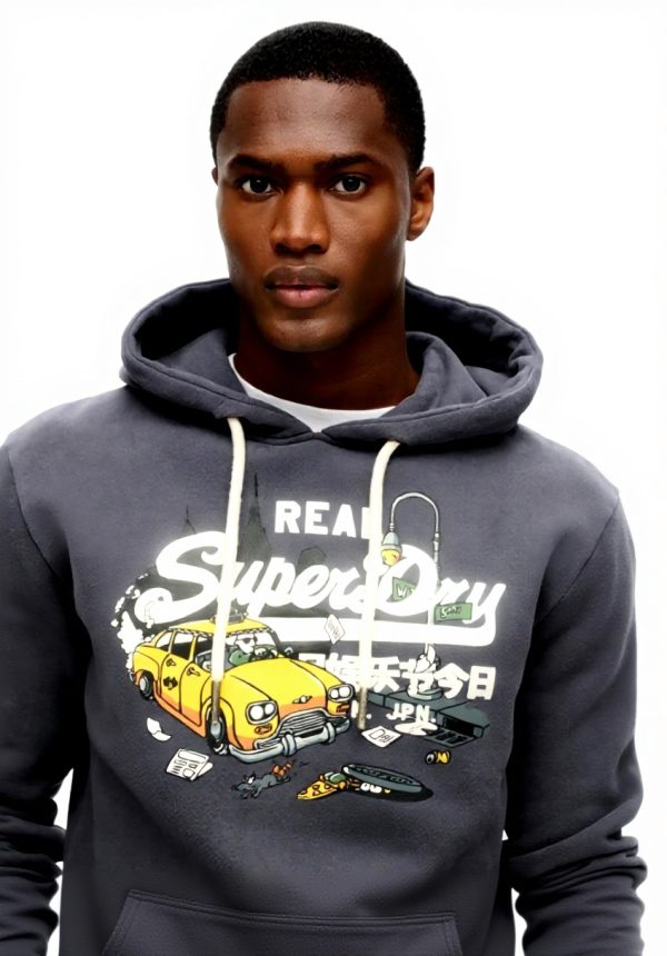 Superdry Herren Hoodie New York Grafik Vintage Logo