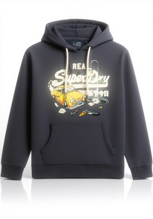 Superdry Herren Hoodie New York Grafik Vintage Logo