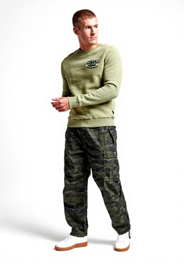 Superdry Herren Sweatshirt Vintage Cooper Ölgrün lässig