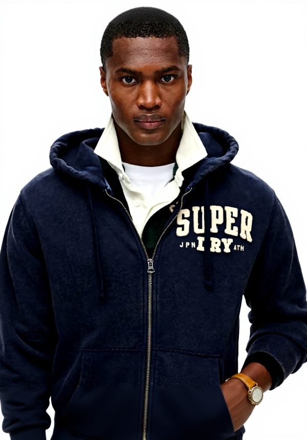 Superdry Herren Kapuzenjacke Vintage Athletic lockere