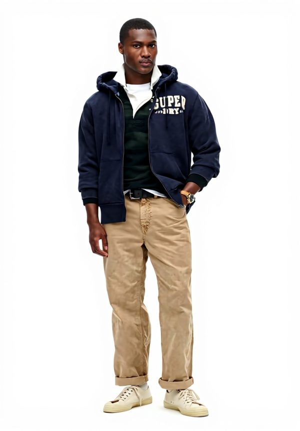 Superdry Herren Kapuzenjacke Vintage Athletic lockere