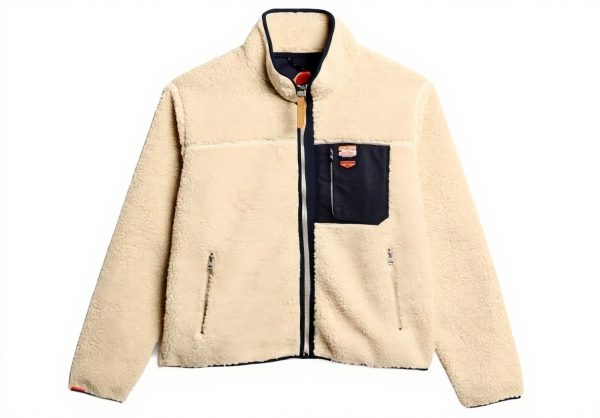 Superdry Herren Vintage Retro Borg Fleecejacke lockere