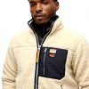Superdry Herren Vintage Retro Borg Fleecejacke lockere