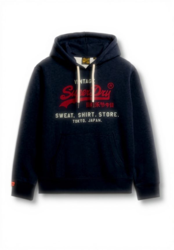Superdry Herren Hoodie Relaxed Fit Kapuze Grafik Vintage