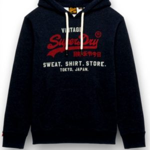 Superdry Herren Hoodie Relaxed Fit Kapuze Grafik Vintage