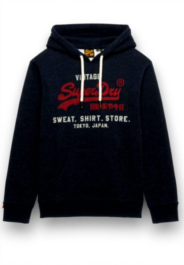 Superdry Herren Hoodie Relaxed Fit Kapuze Grafik Vintage